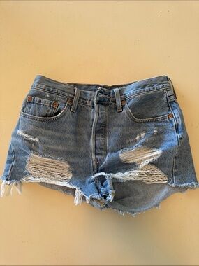 Distressed Blue Denim Women’s Shorts